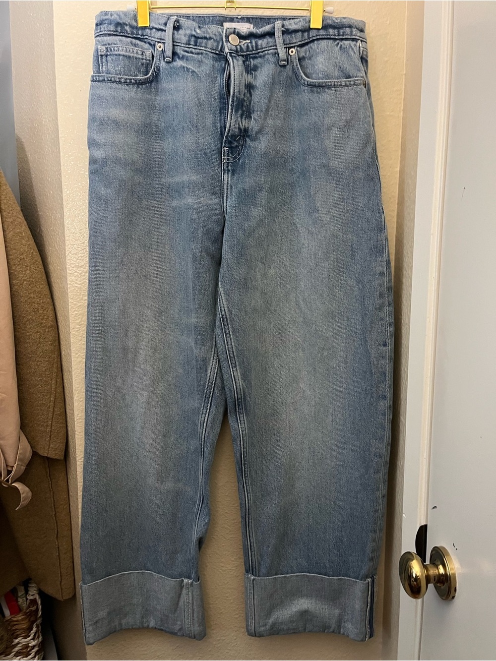 Good American Light Blue High-Rise Barrel Jeans - Picture 6 of 15